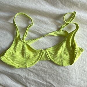 Frankie’s Bikinis neon green underwire top